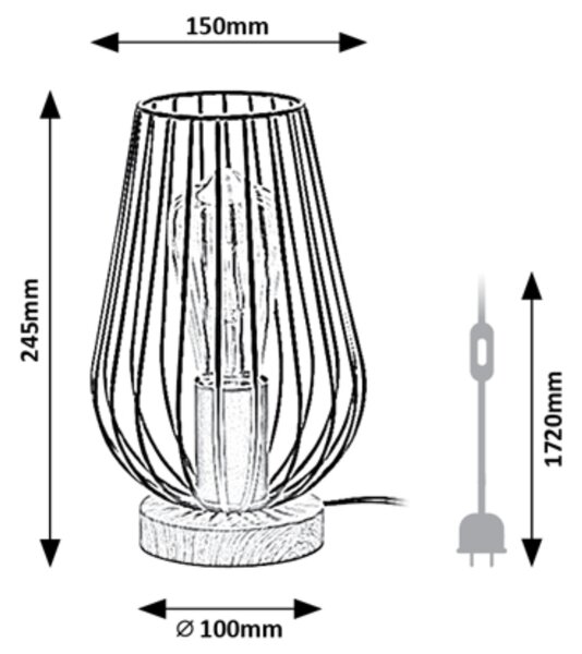 Stolní lampa GREMIO černá/písková
