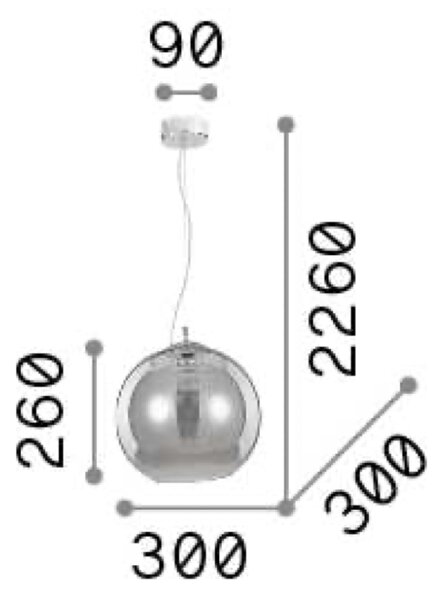 Ideal Lux Závěsné svítidlo NEMO SP1 ø 30 cm Barva: Transparentní