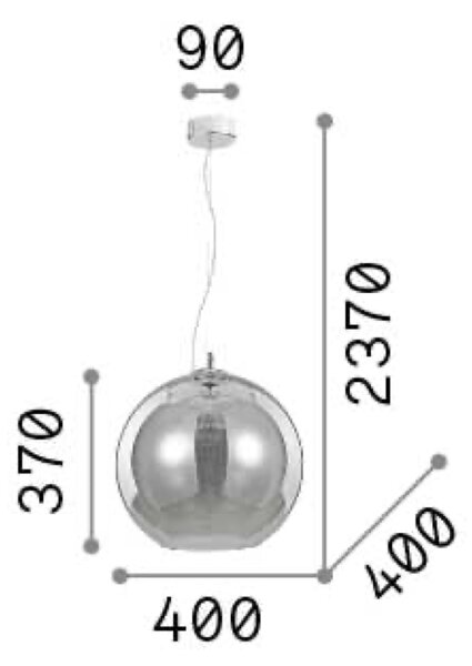Ideal Lux Závěsné svítidlo NEMO SP1 ø 40 cm Barva: Kouřová