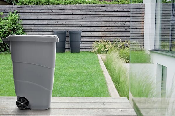 Prosperplast Popelnice WHEELERO s kolečky antracitová/žlutá, varianta 90 l