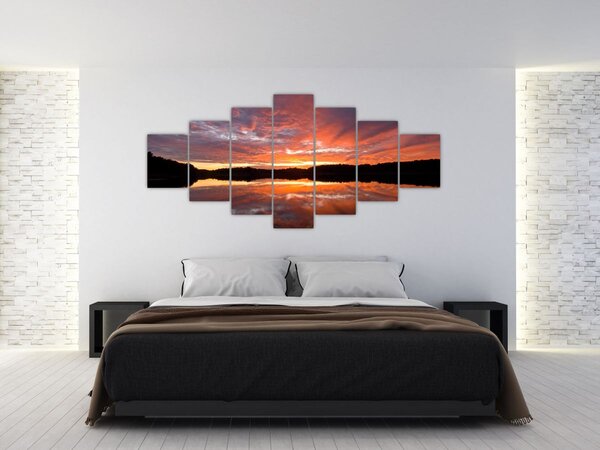 Obraz - Západ slunce nad jezerem (210x100 cm)