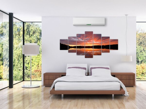 Obraz - Západ slunce nad jezerem (210x100 cm)