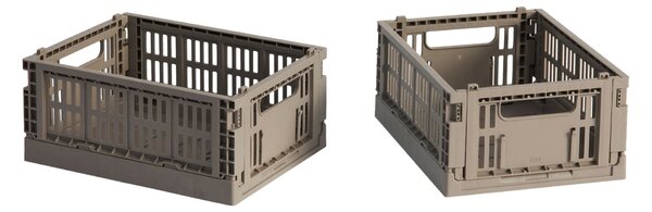 HAY Úložné boxy Colour Crate, Mini, 2 kusy, Warm Grey
