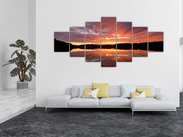 Obraz - Západ slunce nad jezerem (210x100 cm)