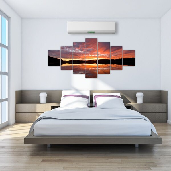 Obraz - Západ slunce nad jezerem (210x100 cm)