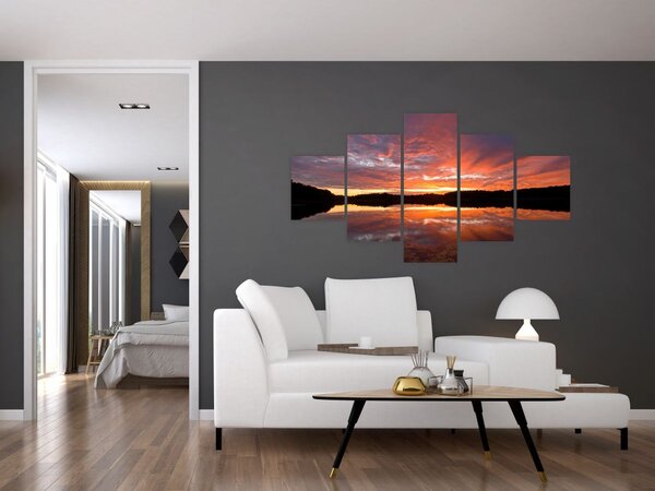 Obraz - Západ slunce nad jezerem (125x70 cm)