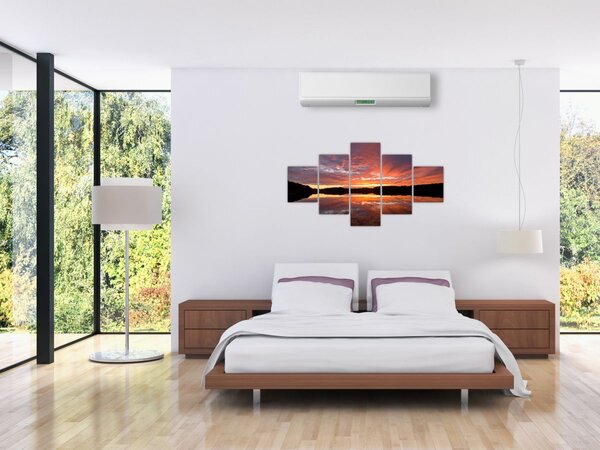Obraz - Západ slunce nad jezerem (125x70 cm)
