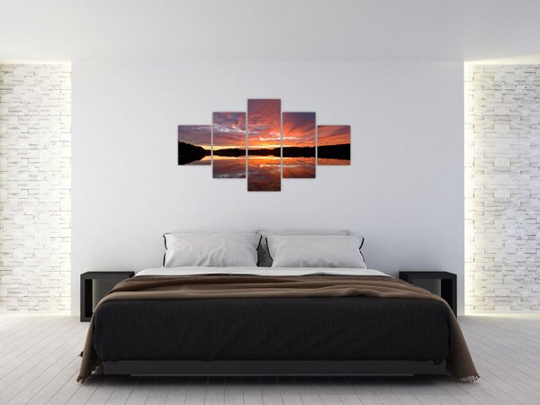 Obraz - Západ slunce nad jezerem (125x70 cm)