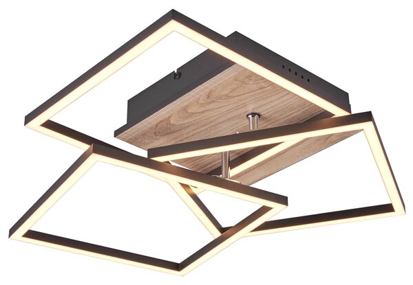 Stropní LED svítidlo MOBILE černá/přírodní