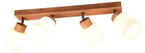 Bodové svítidlo ASSAM 4 bílá/dřevo