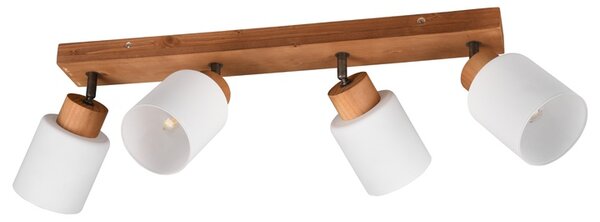 Bodové svítidlo ASSAM 4 bílá/dřevo