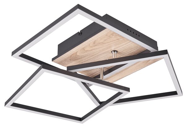 Stropní LED svítidlo MOBILE černá/přírodní