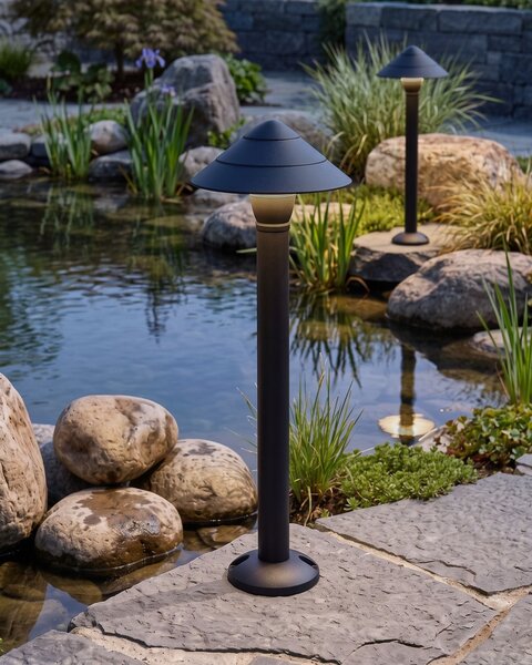 Venkovní LED sloupková lampa GAIA Černá