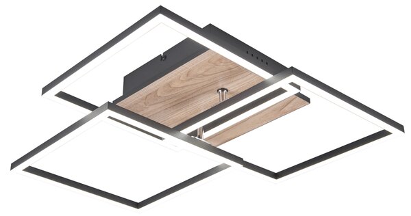 Stropní LED svítidlo MOBILE černá/přírodní
