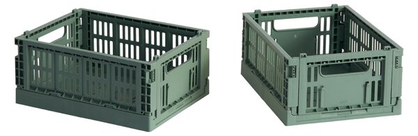 HAY Úložné boxy Colour Crate, Mini, 2 kusy, Sage Green