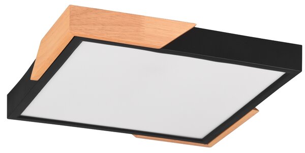 Stropní LED svítidlo KOV černá/světlé dřevo