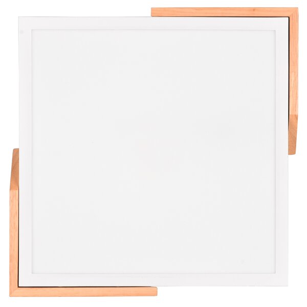 Stropní LED svítidlo KOV bílá/světlé dřevo