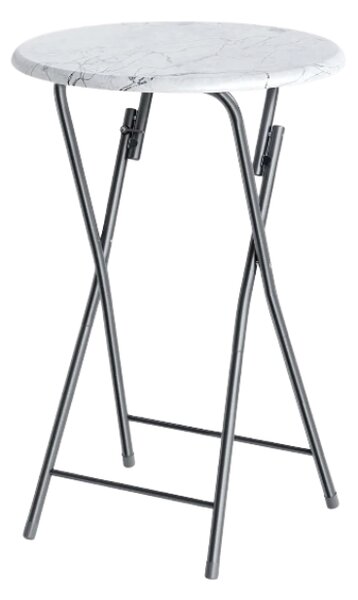 DB Garden Sada 2 ks cateringových skládacích barových stolů MARLE 60 cm mramorově bílá