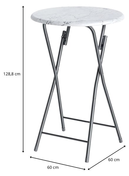 DB Garden Sada 2 ks cateringových skládacích barových stolů MARLE 60 cm mramorově bílá