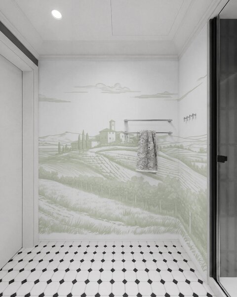 Fototapety Toskánsko krajina, Itálie, vinice, příroda, starý hrad, zelené barvy, Fototapety provance, w03349v2 : uwalls.cz