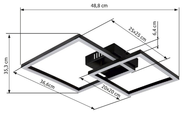 Stropní LED svítidlo TYLER černá