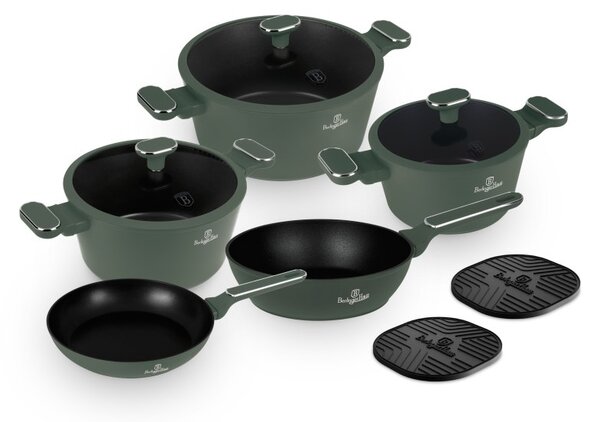 Sada nádobí s titanovým povrchem 10 ks Matte green Collection