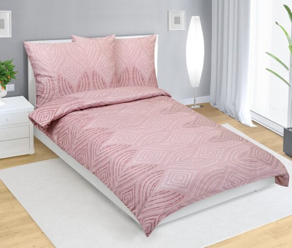 Bellatex Povlečení bavlněný satén Ornament Starorůžová rozměr 140x200, 70x90 cm