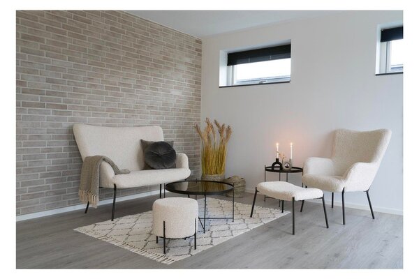Krémová podnožka z umělé kožešiny Glasgow – House Nordic