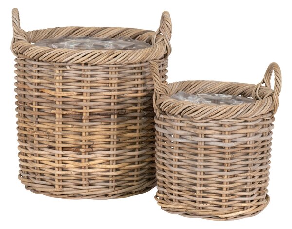 Set 2 ks proutěných květináčů Giselia (přírodní)