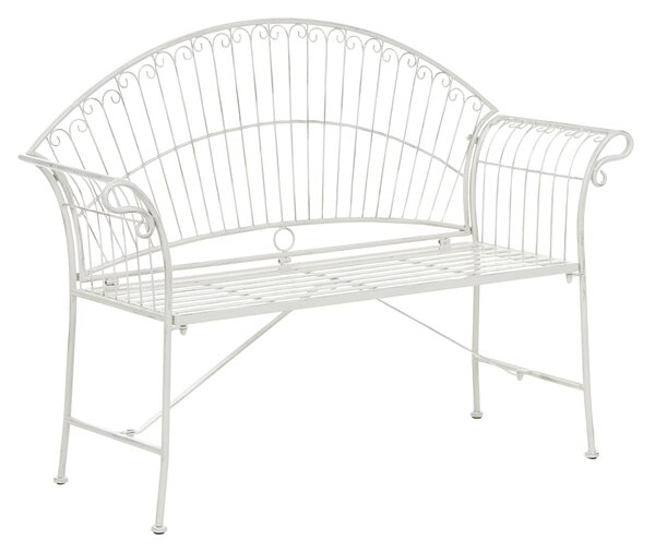 Zahradní lavice GUALEA 130 cm Kov Krémově bílá