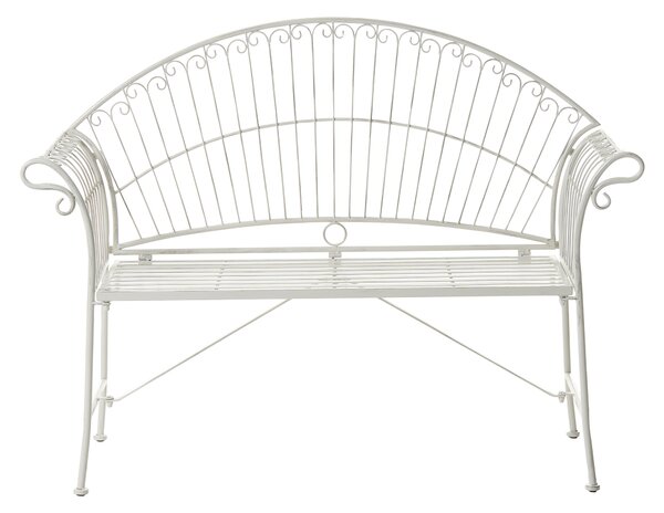 Zahradní lavice GUALEA 130 cm Kov Krémově bílá