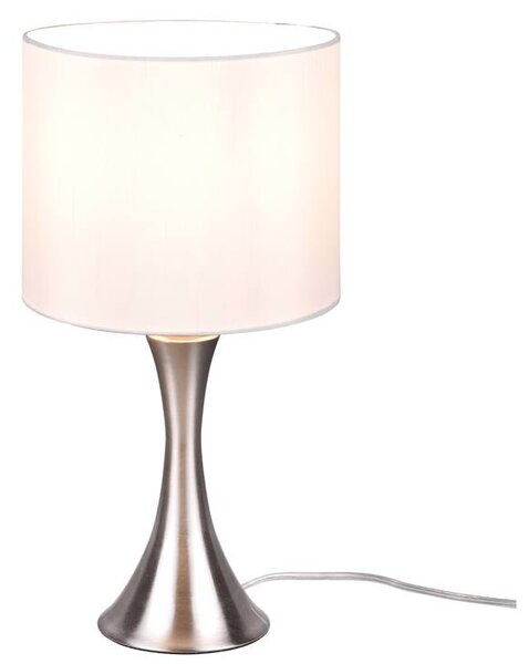 Stolní lampa SABIA nikl/bílá