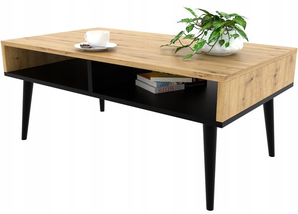 Konferenční stolek Malecki Meble obdélníkový 90 x 50 x 45 cm dub artisan