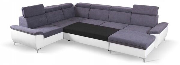 Rozkládací rohová sedačka MAUGLI U 345x175cm – rozklad a úložný prostor tmavě šedá - Soro 97 levý roh