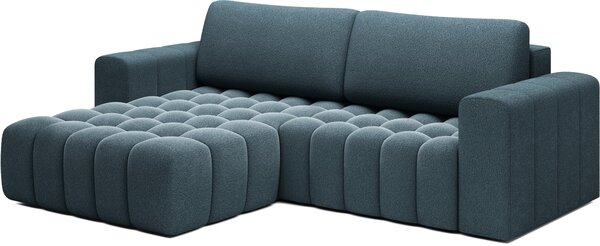 Designová rozkládací sedací souprava ZURI - modrá, levý roh