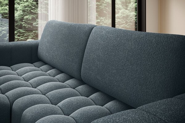 Designová rozkládací sedací souprava ZURI - modrá, levý roh
