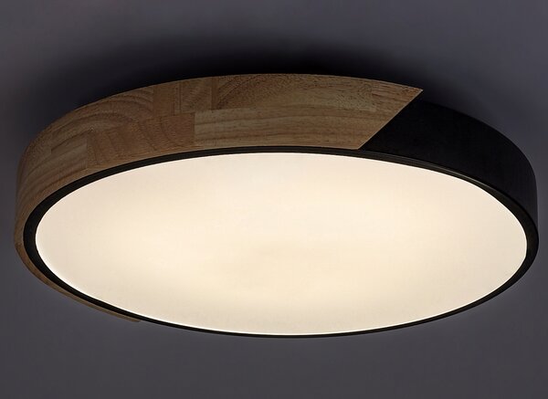 Stropní LED svítidlo MAPLE černá/přírodní
