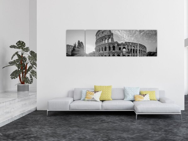 Obraz - Koloseum v Římě, černobílé (170x50 cm)