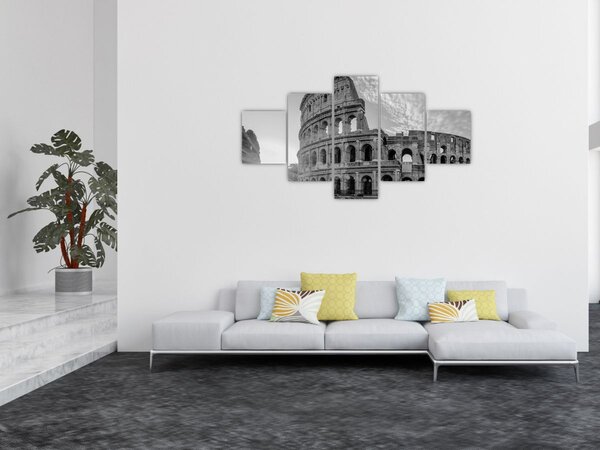 Obraz - Koloseum v Římě, černobílé (125x70 cm)