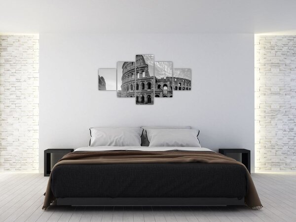 Obraz - Koloseum v Římě, černobílé (125x70 cm)