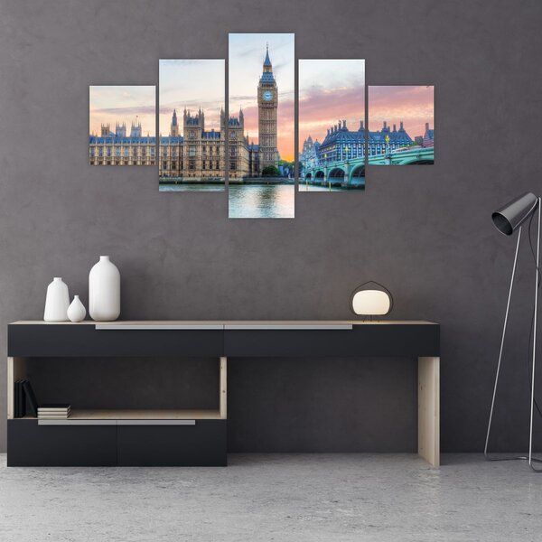 Obraz - Londýn v pastelových barvách (125x70 cm)