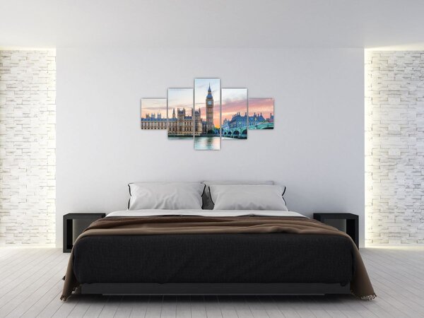 Obraz - Londýn v pastelových barvách (125x70 cm)