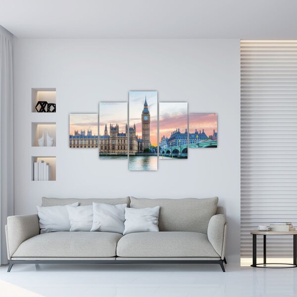 Obraz - Londýn v pastelových barvách (125x70 cm)