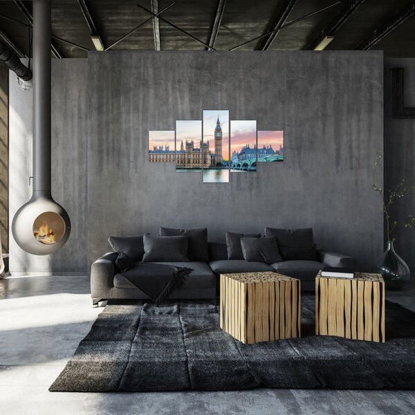 Obraz - Londýn v pastelových barvách (125x70 cm)