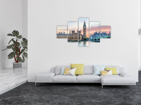 Obraz - Londýn v pastelových barvách (125x70 cm)