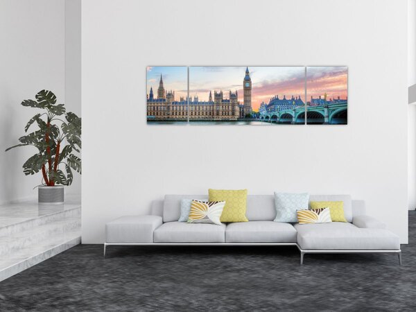 Obraz - Londýn v pastelových barvách (170x50 cm)