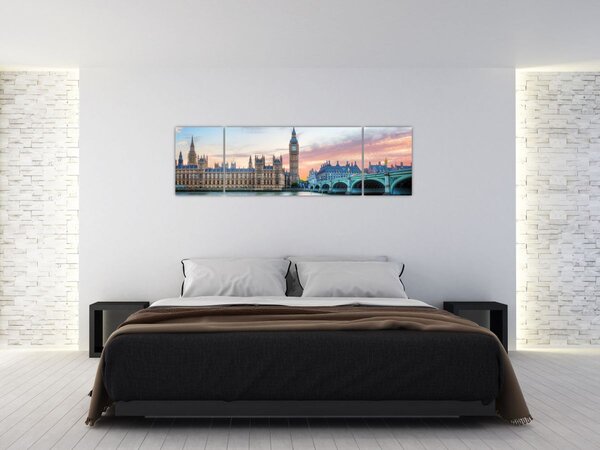 Obraz - Londýn v pastelových barvách (170x50 cm)