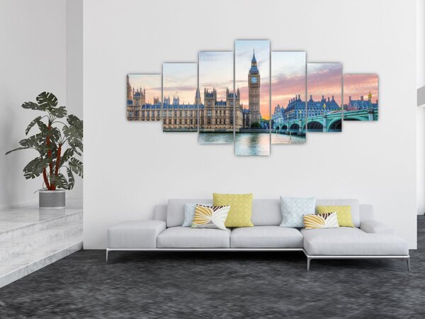 Obraz - Londýn v pastelových barvách (210x100 cm)