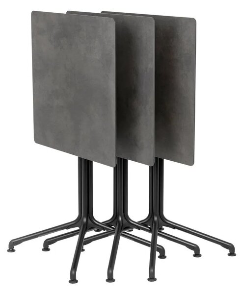 Profi venkovní stůl HORIZON 2 os. výška standard - podnoží černá Noir, deska HPL 59x59 cm šedá Mineral