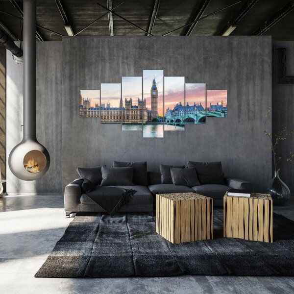 Obraz - Londýn v pastelových barvách (210x100 cm)